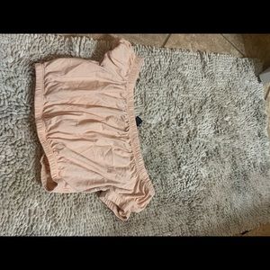 pink off shoulder crop top